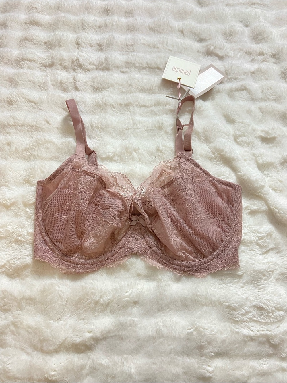 New! Panache Ana Plunge Bra Dusky Pink Lace Underwire 34FF NWT 39165 - Picture 2 of 11